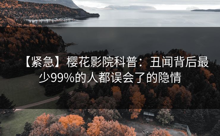 【紧急】樱花影院科普：丑闻背后最少99%的人都误会了的隐情